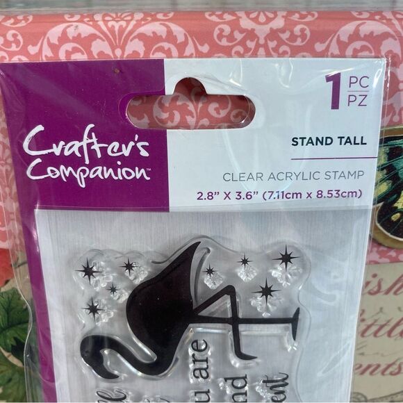 Crafter's Companion Clear Acrylic Stamp NWT Stand Tall 1 Piece Handmade Projects - Picture 2 of 4